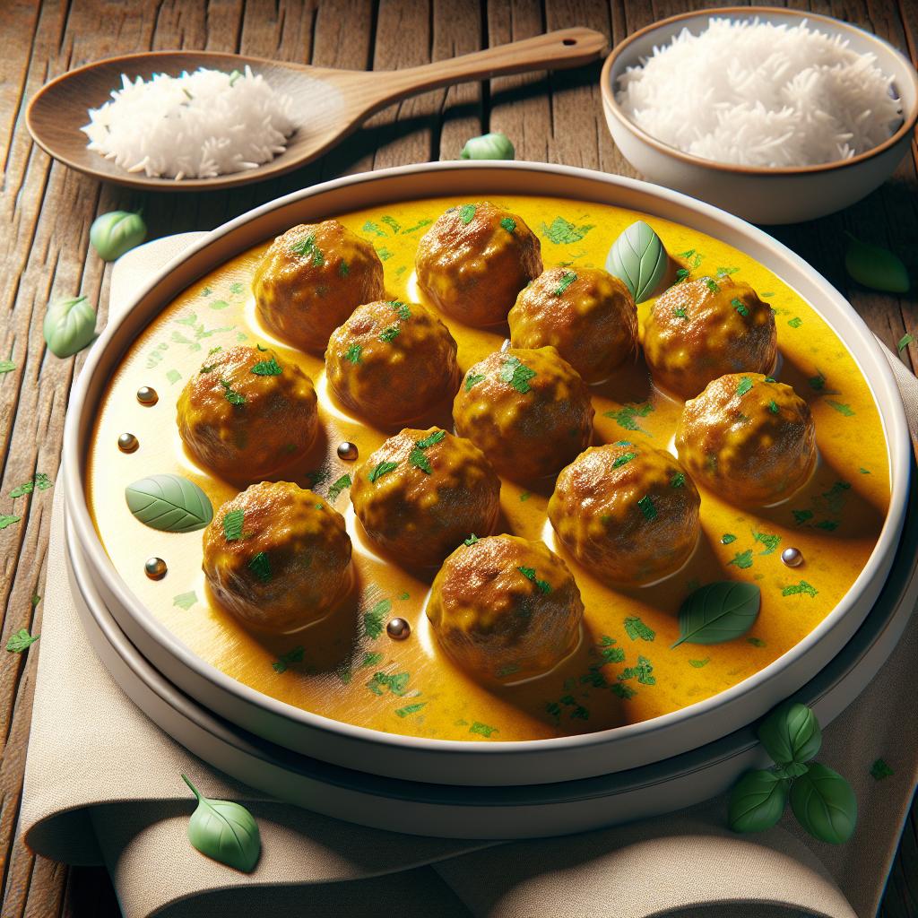 Albóndigas de pollo al curry