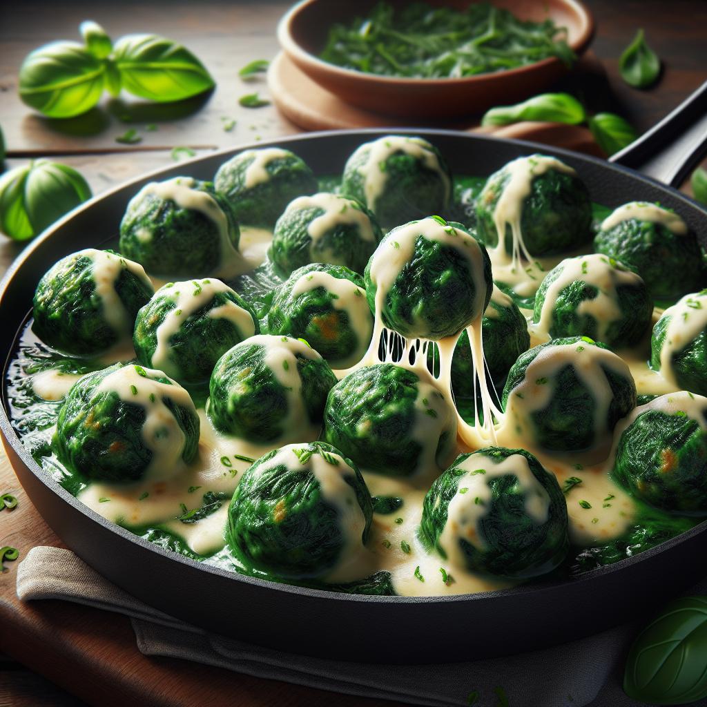 Albóndigas de espinacas filantes