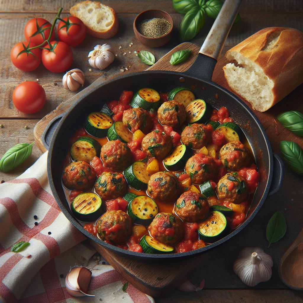 Albóndigas de calabacín a la pizzaiola