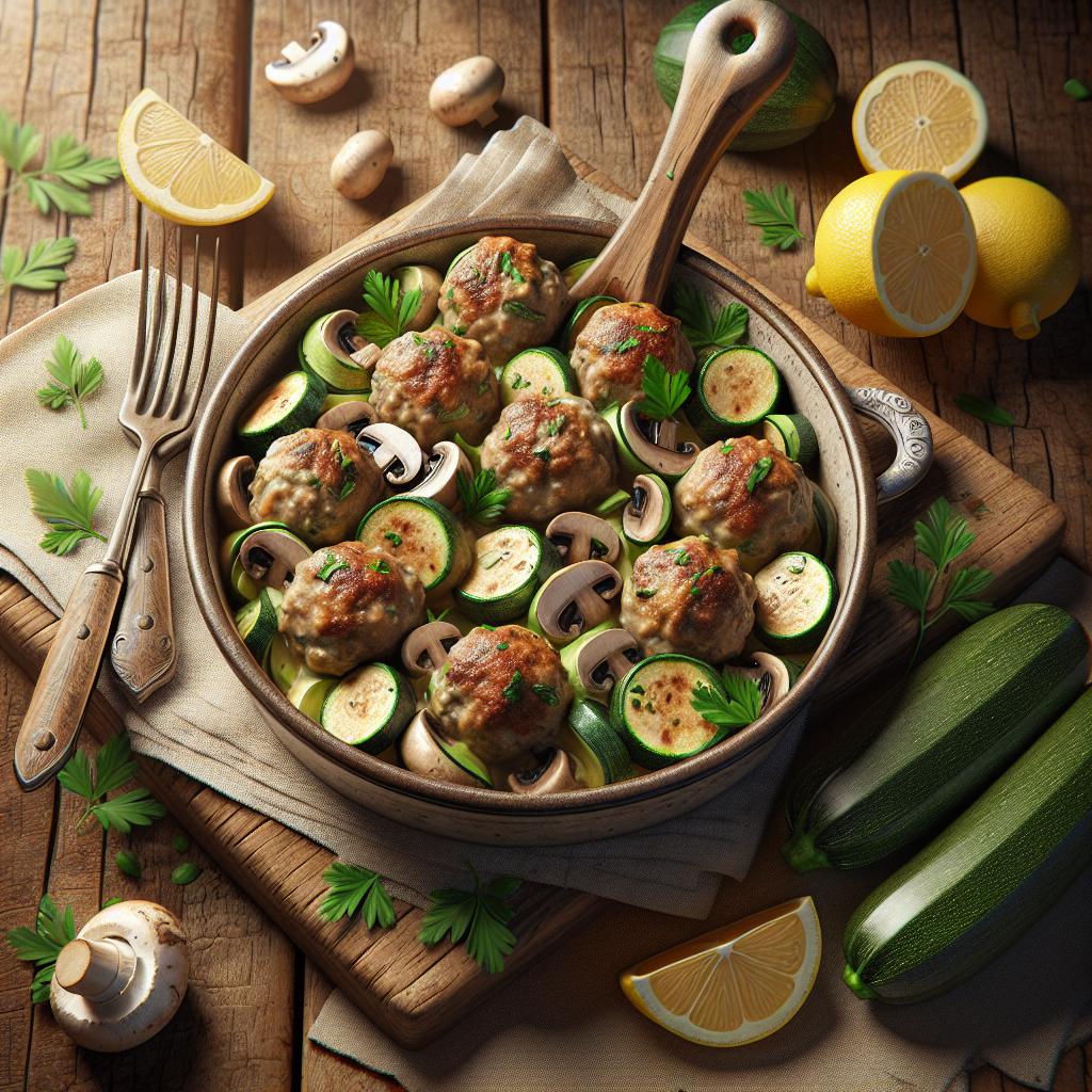Albóndigas de champiñones y calabacín