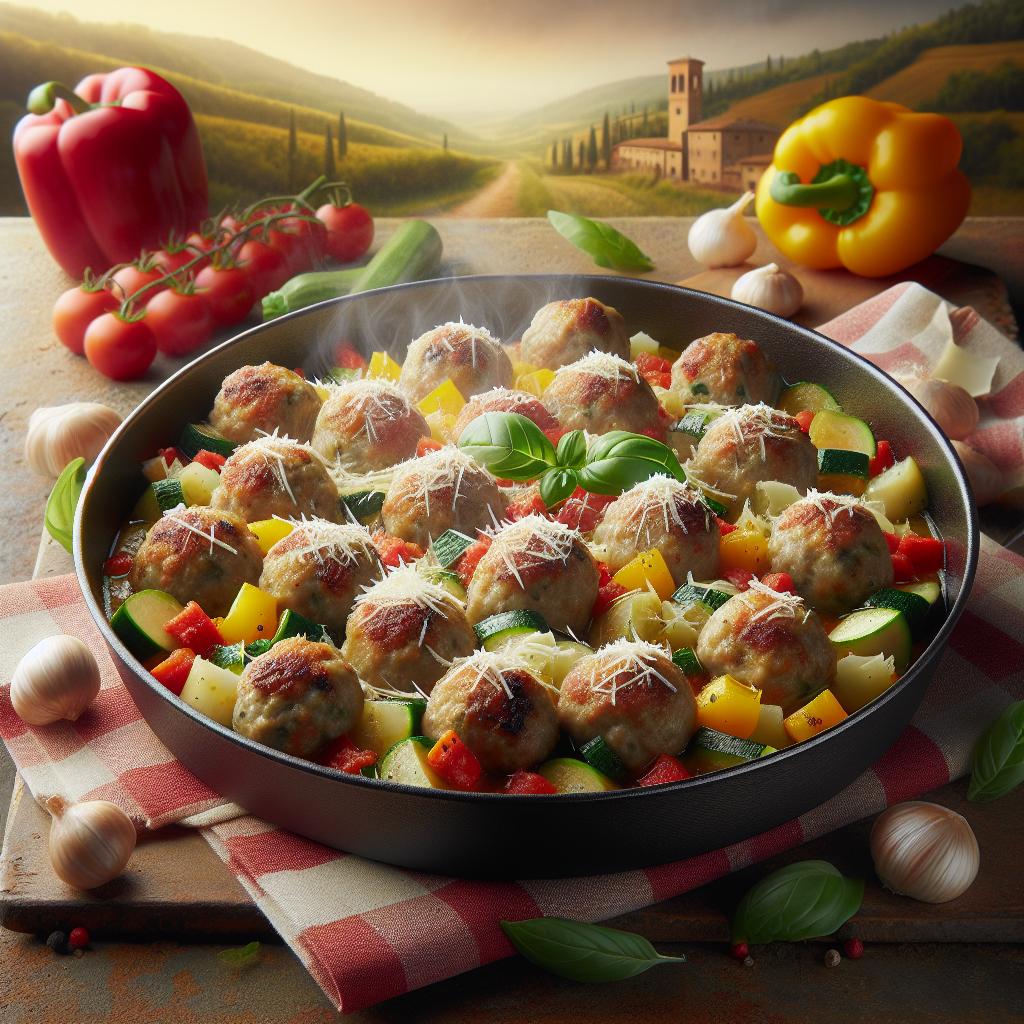 Albóndigas con verduras y parmesano