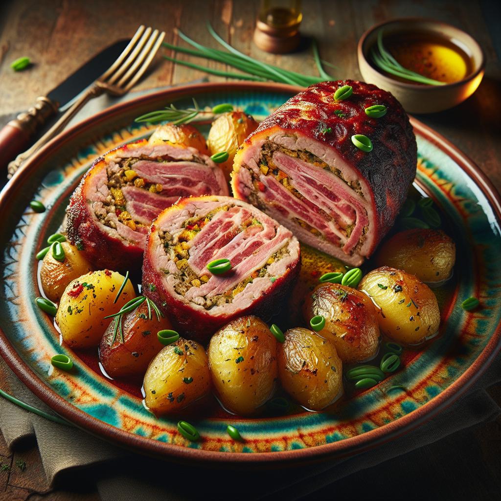 Polpettone con speck y patatas