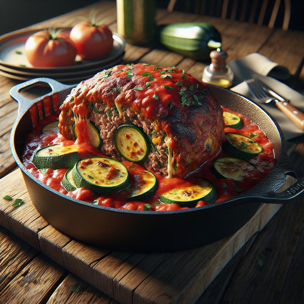 Pastel de carne relleno con calabacines y provola