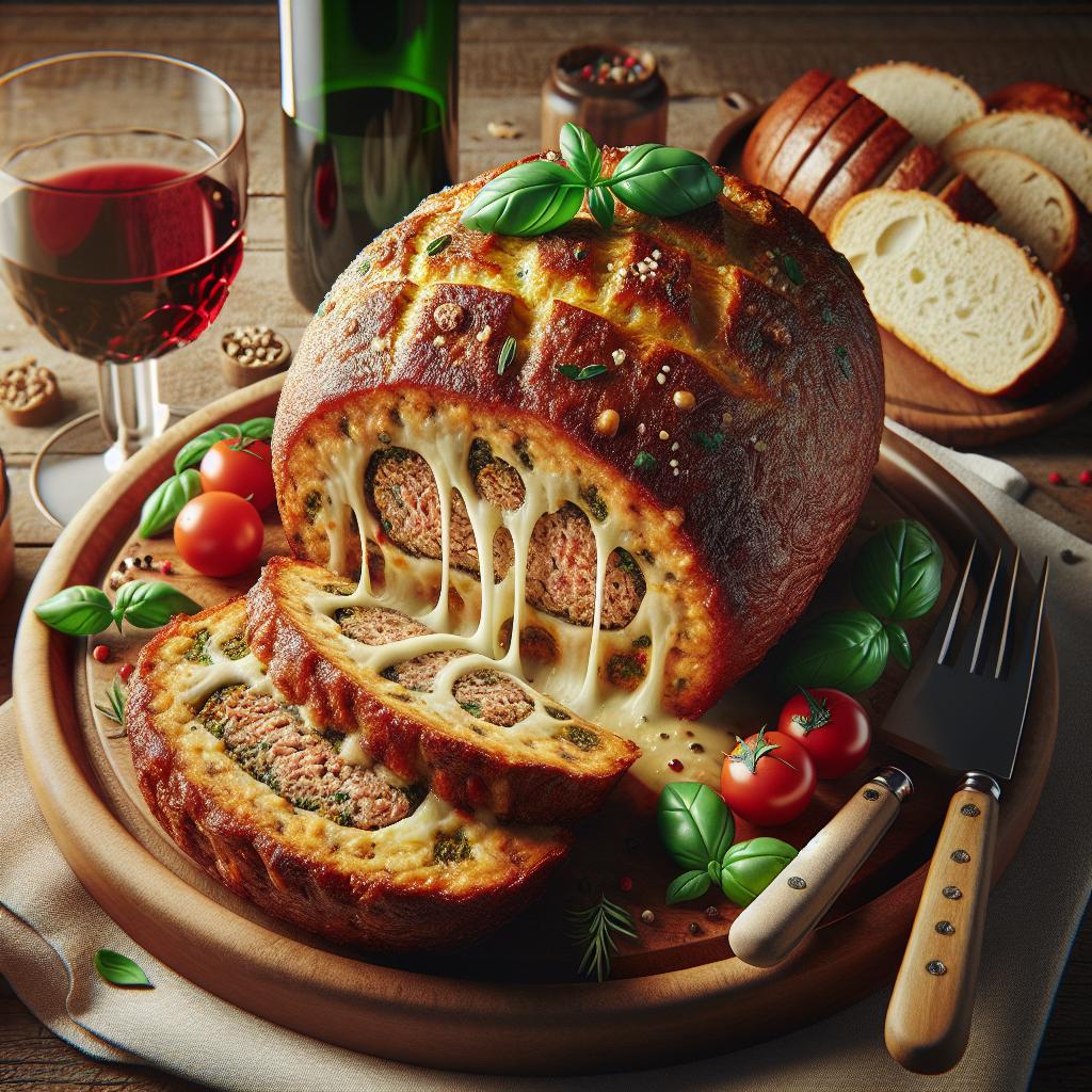 Pastel de carne relleno