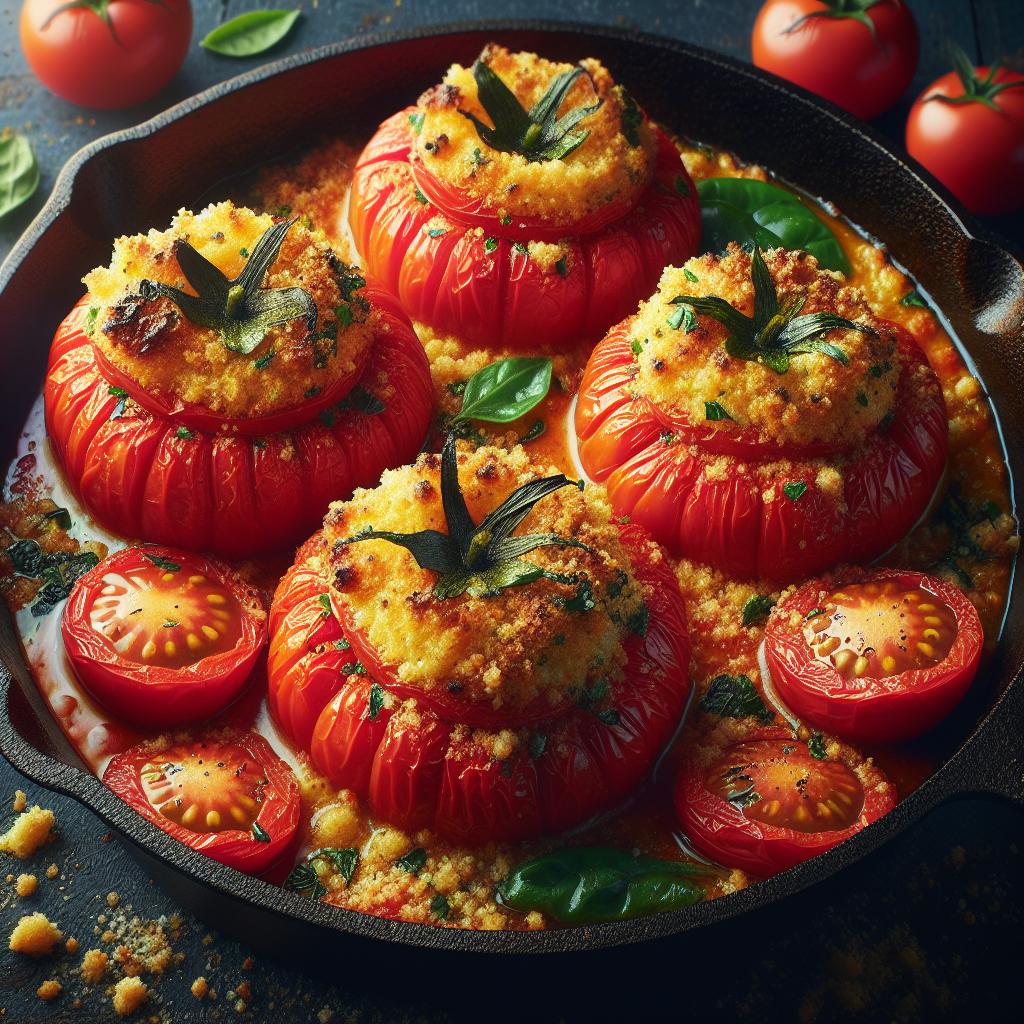 Tomates gratinados a la pugliese
