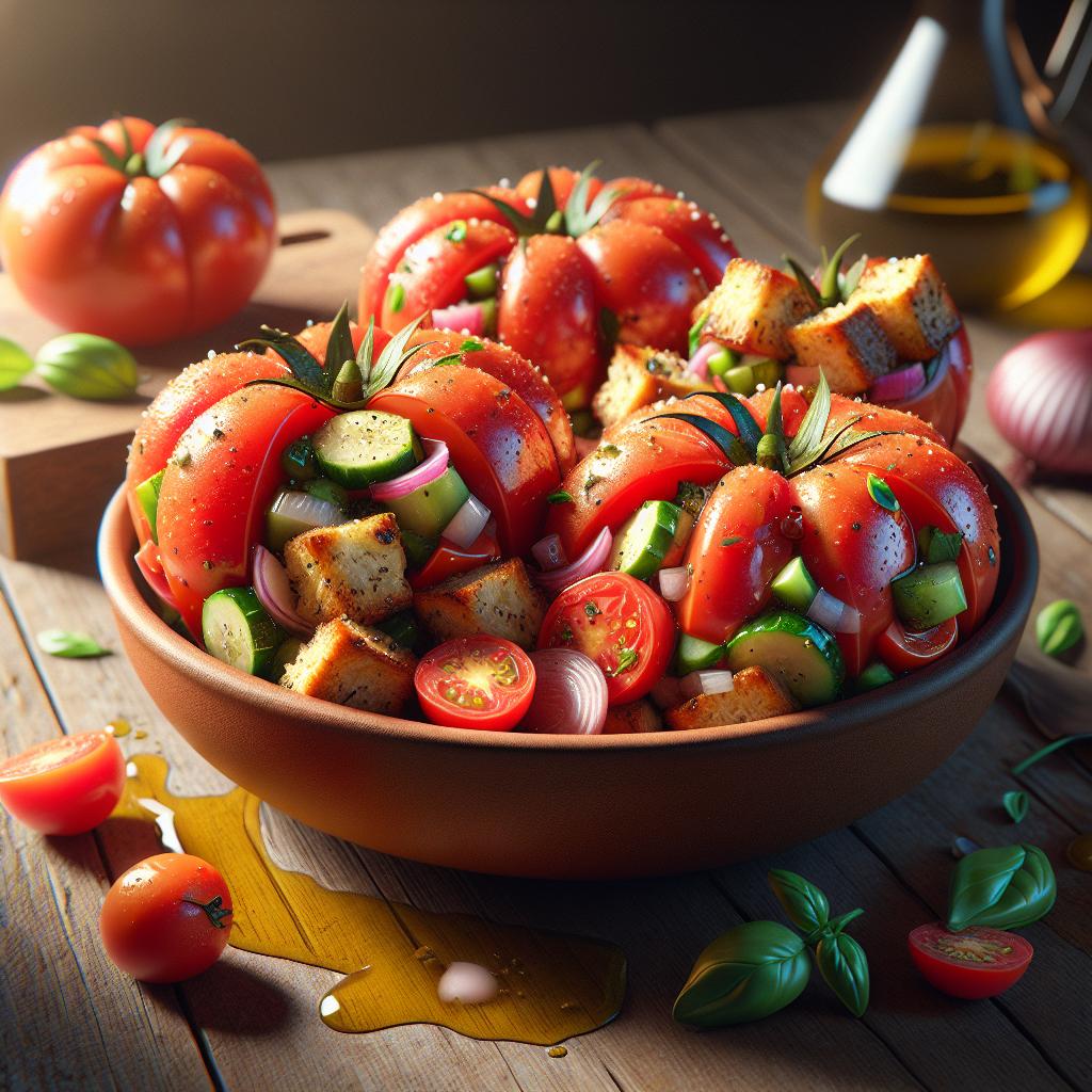 Tomates rellenos de panzanella