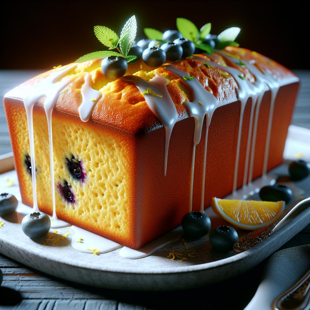 Poundcake de limón y arándanos