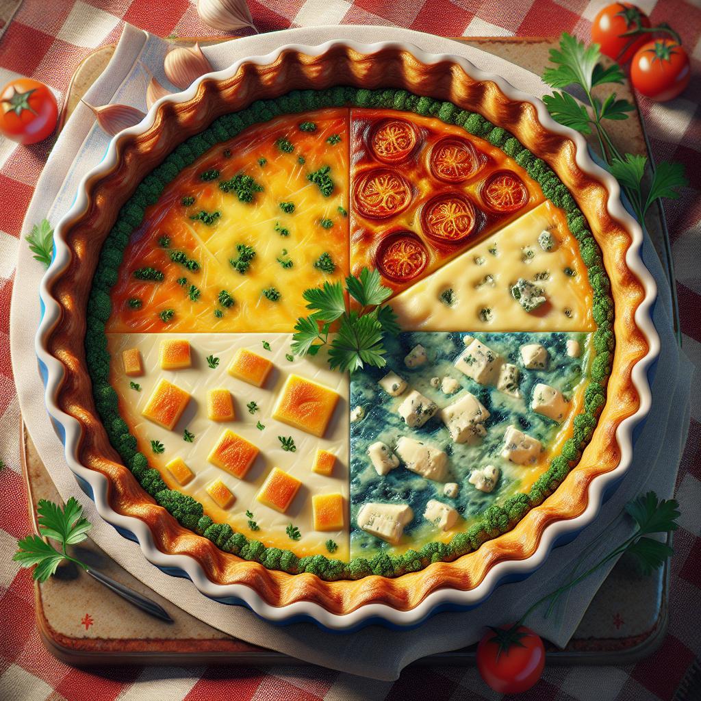 Quiche de cuatro quesos