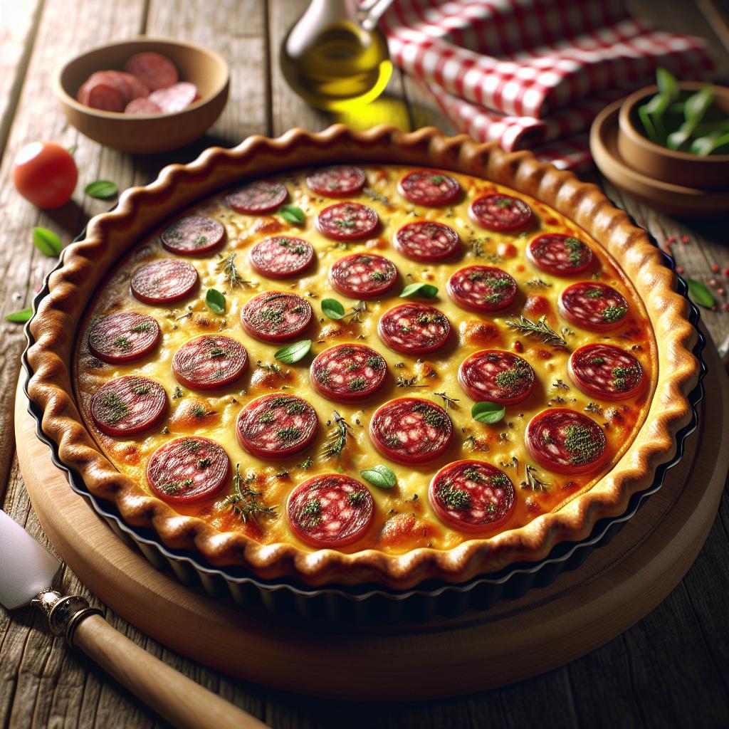 Quiche de salami picante