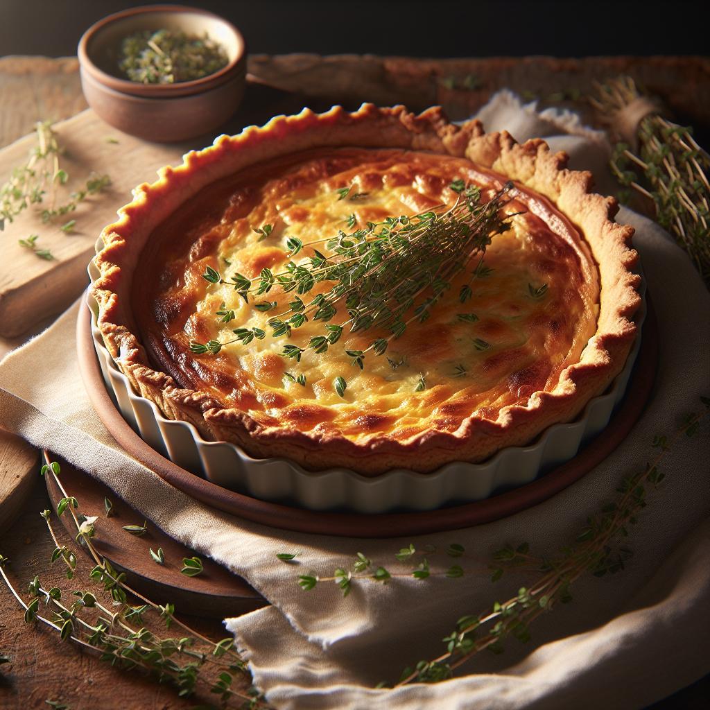 Quiche de leche, espelta y tomillo