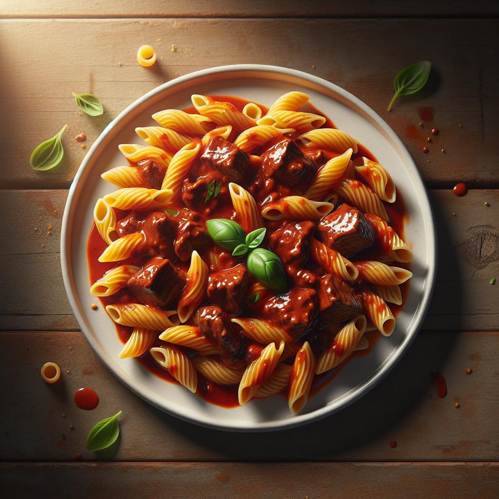 Ragú de carne de res con cavatoni