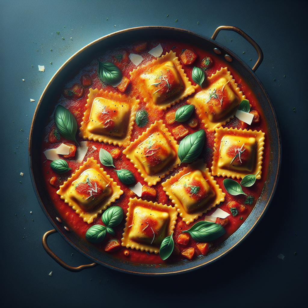 Ravioli rojos al tomate