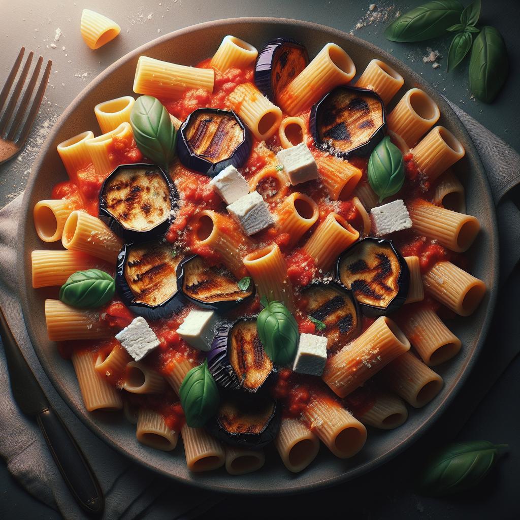 Rigatoni a la Norma con Ricotta Salata