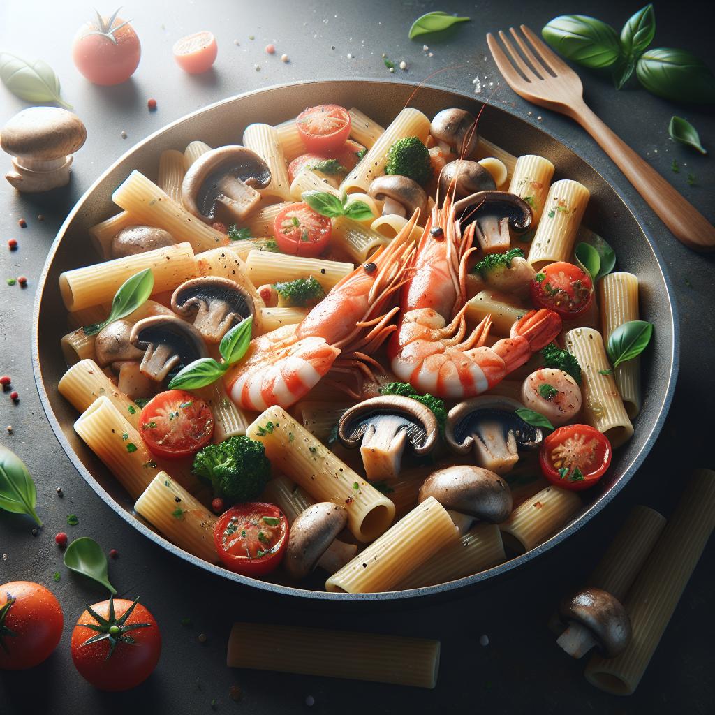 Rigatoni tierra y mar