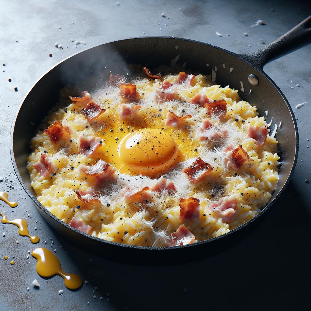 Arroz a la carbonara