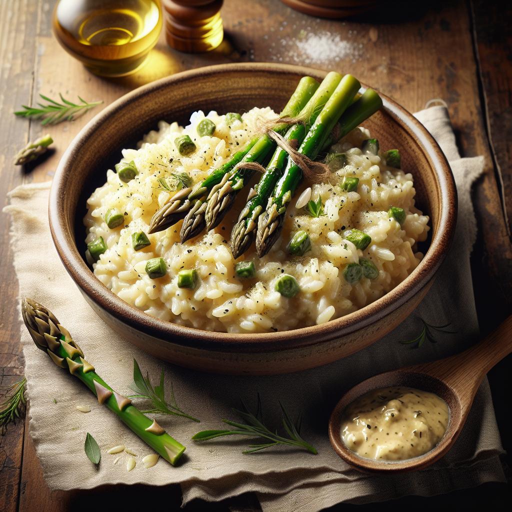 Risotto a la crema de espárragos blancos