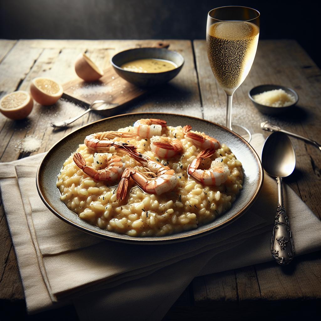 Risotto al Champagne y langostinos