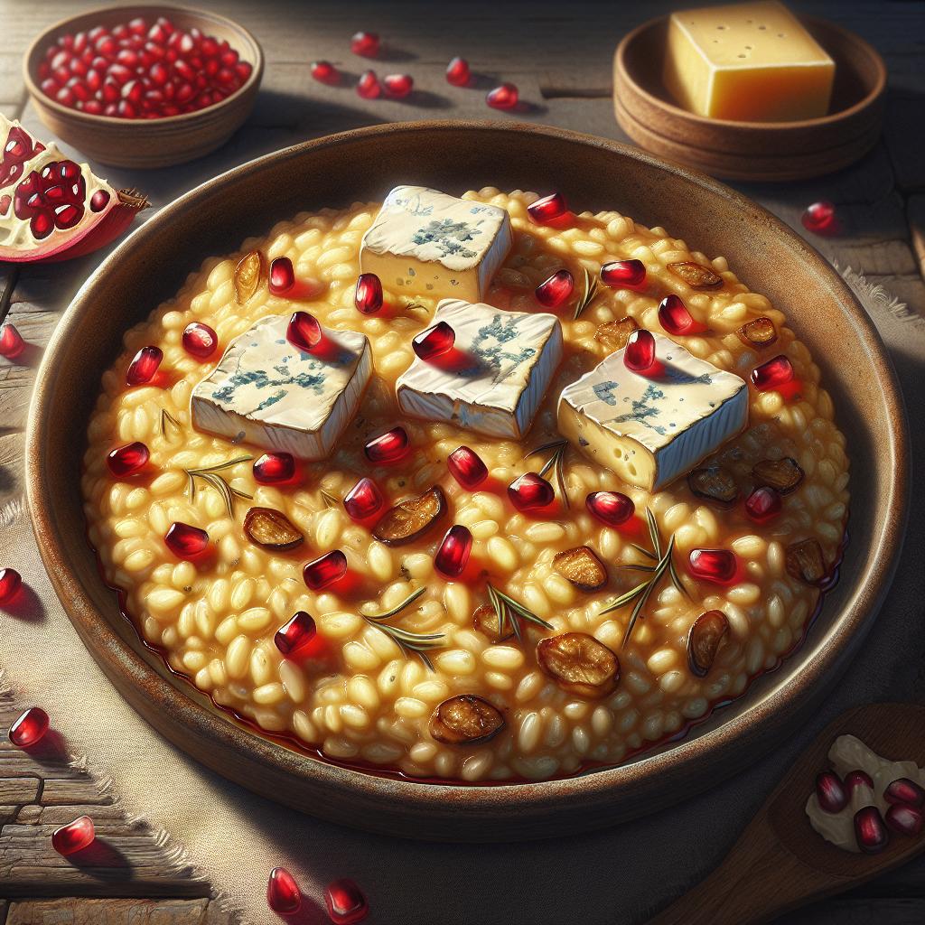 Risotto de brie y granada