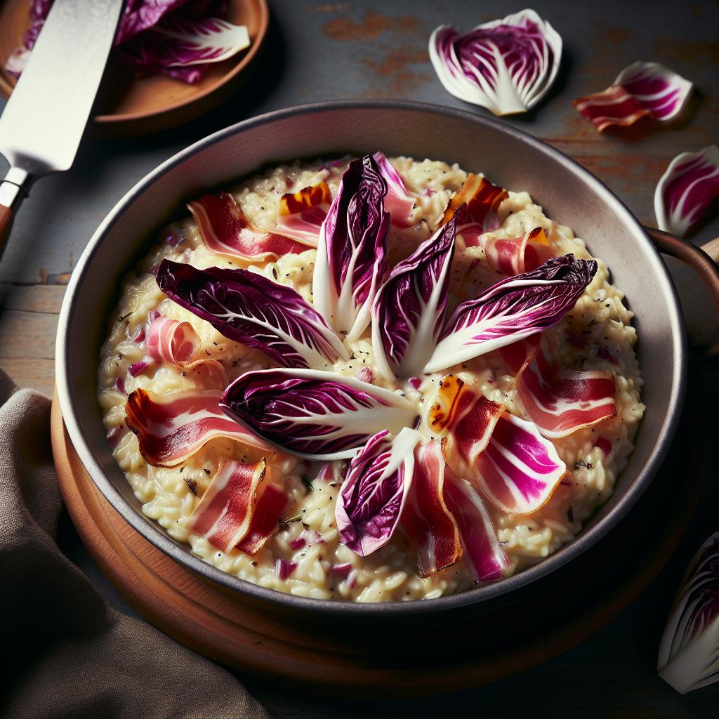 Risotto con radicchio y speck