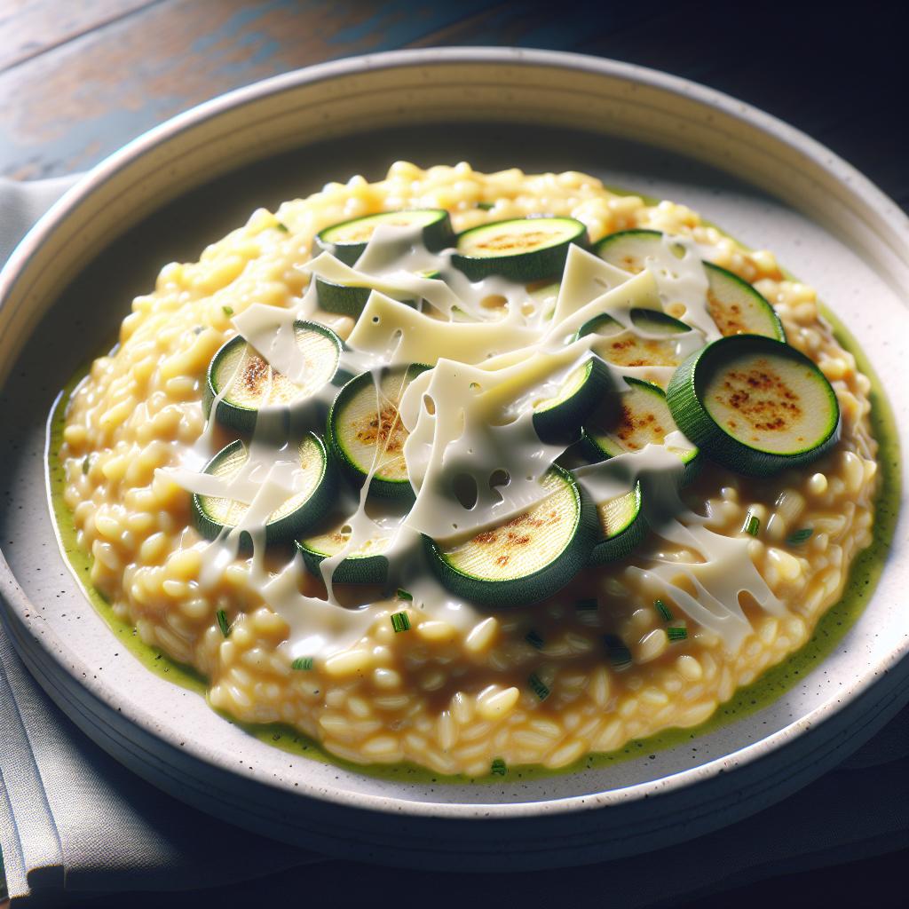 Risotto cremoso de calabacines y stracchino