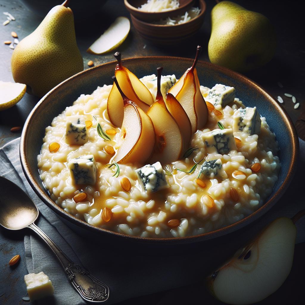 Risotto de peras y gorgonzola