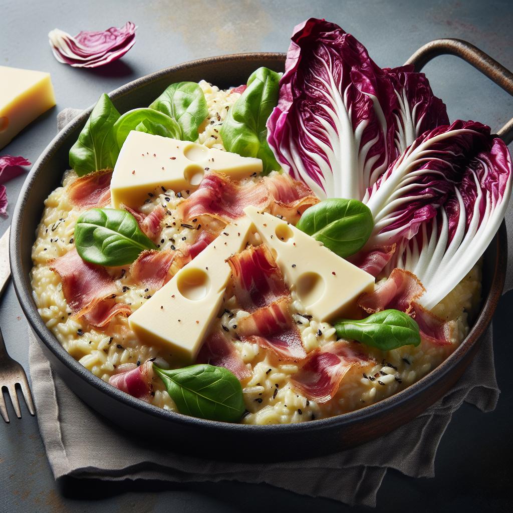 Risotto speck, radicchio y caciocavallo