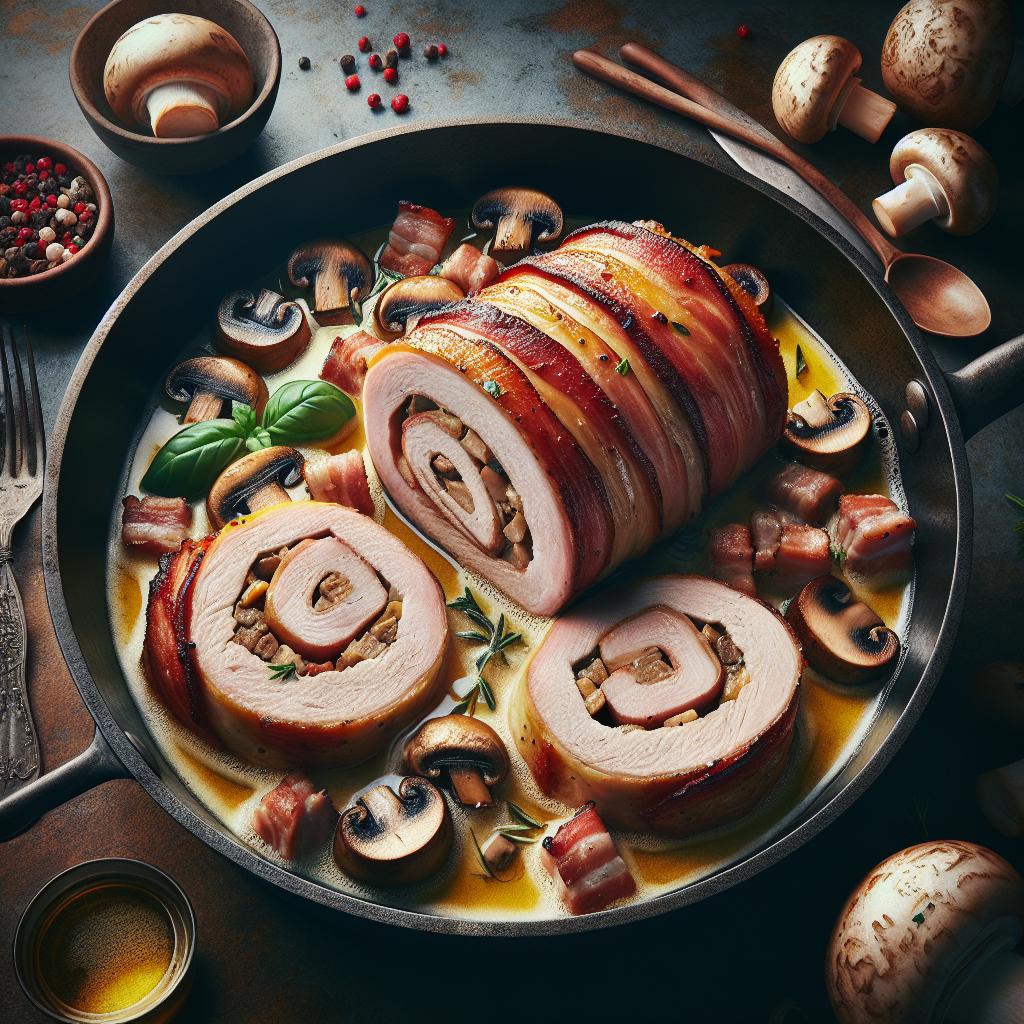 Rollè alla birra con speck e funghi