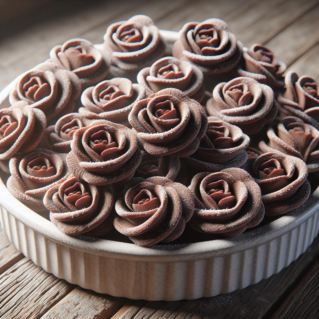 Rositas de masa quebrada al cacao