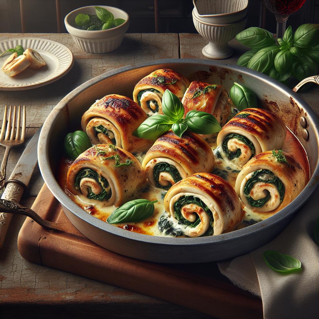 Rollitos de pollo rellenos
