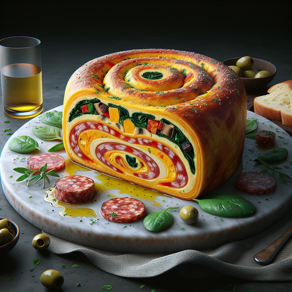 Rollo de tortilla rellena