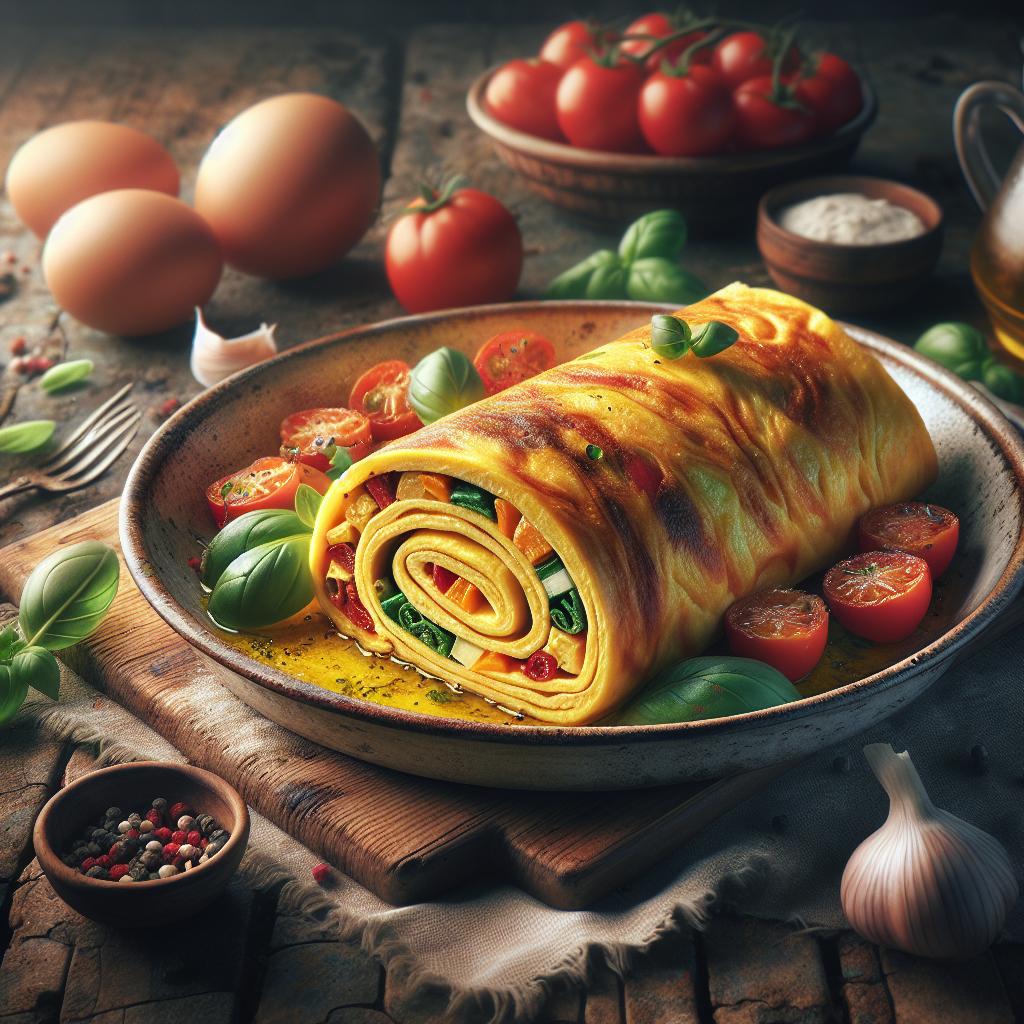 Rollo de tortilla relleno