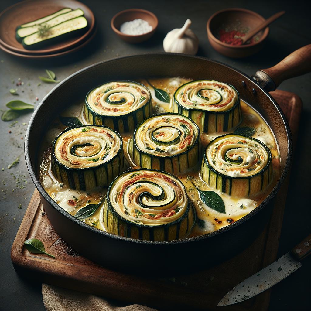 Rollo de calabacín relleno