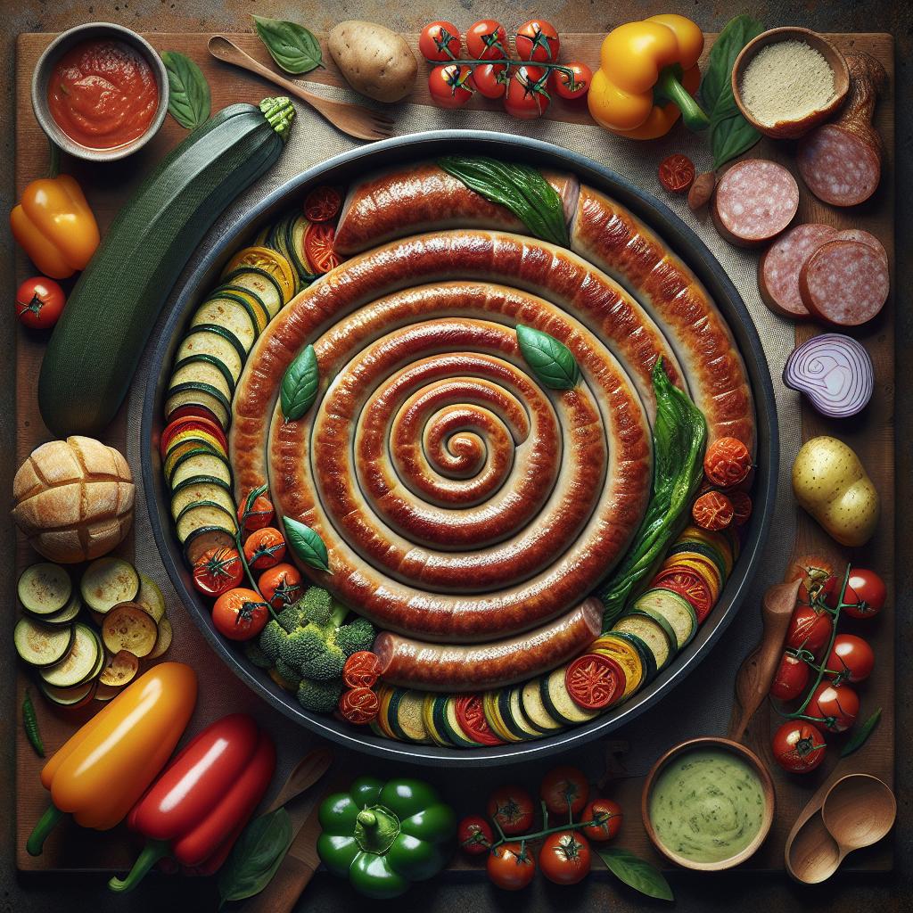 Rueda de luganega con verduras al horno