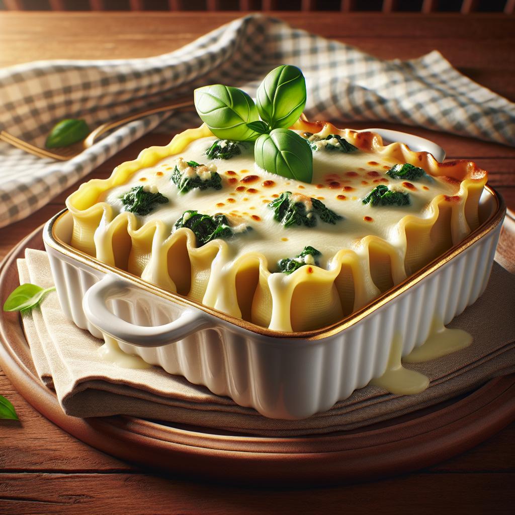 Saquitos de lasaña con ricotta y espinacas