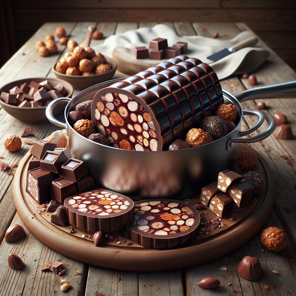 Salame de chocolate y turrón