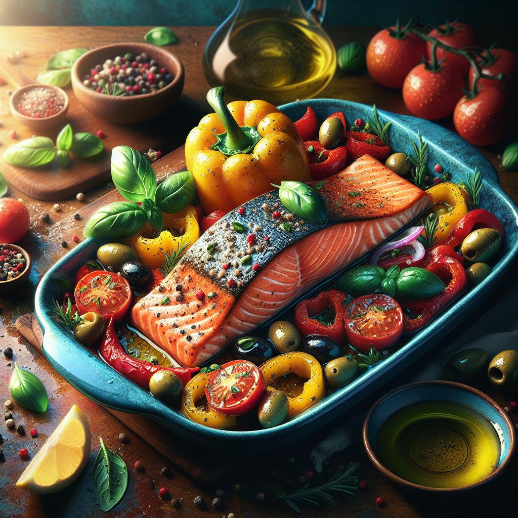 Salmón a la mediterránea