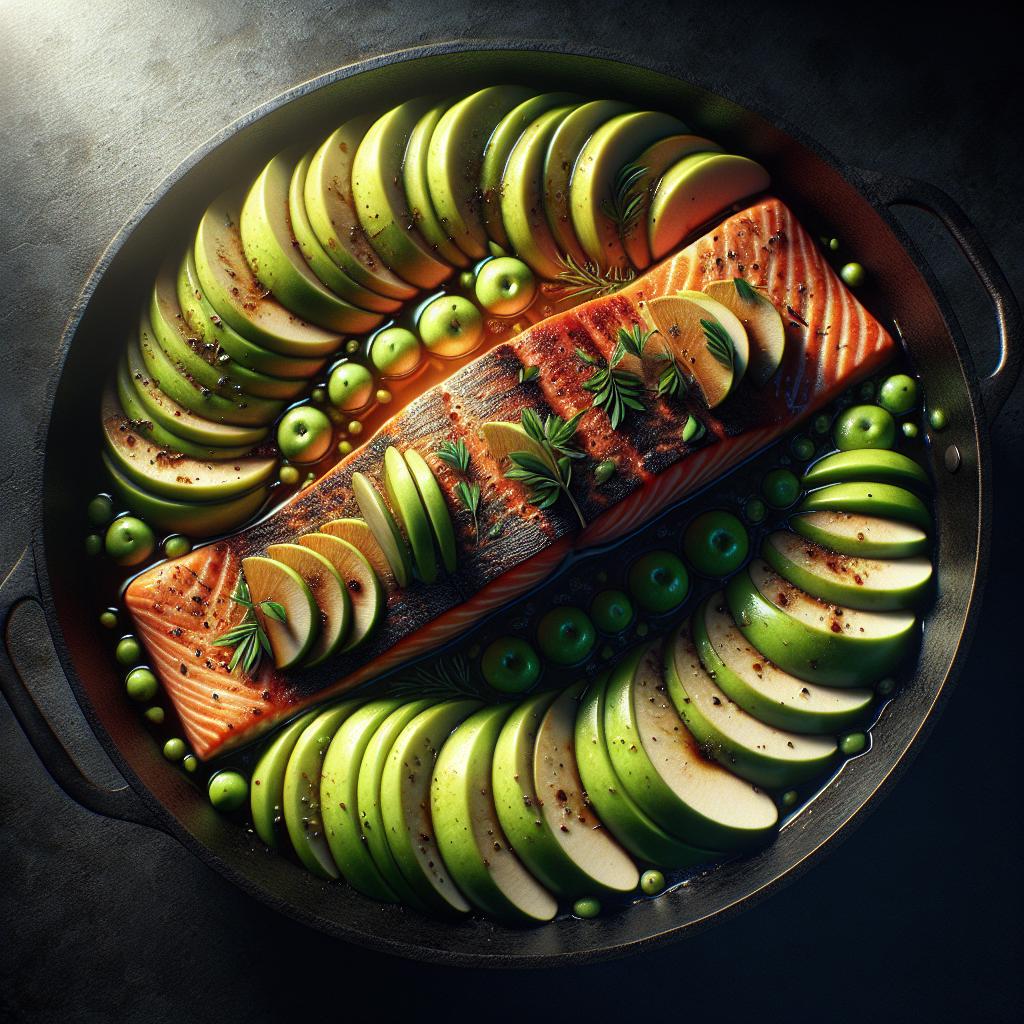 Salmón con manzanas