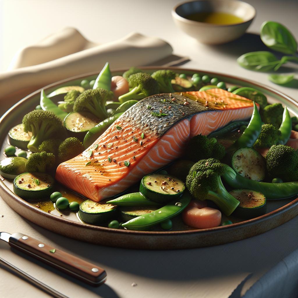 Salmón con verduras