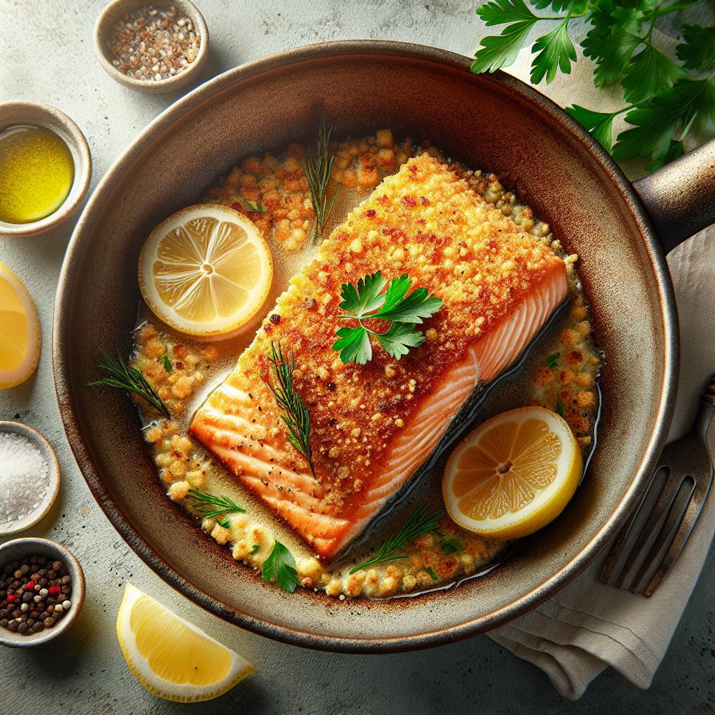 Salmón crujiente con panko
