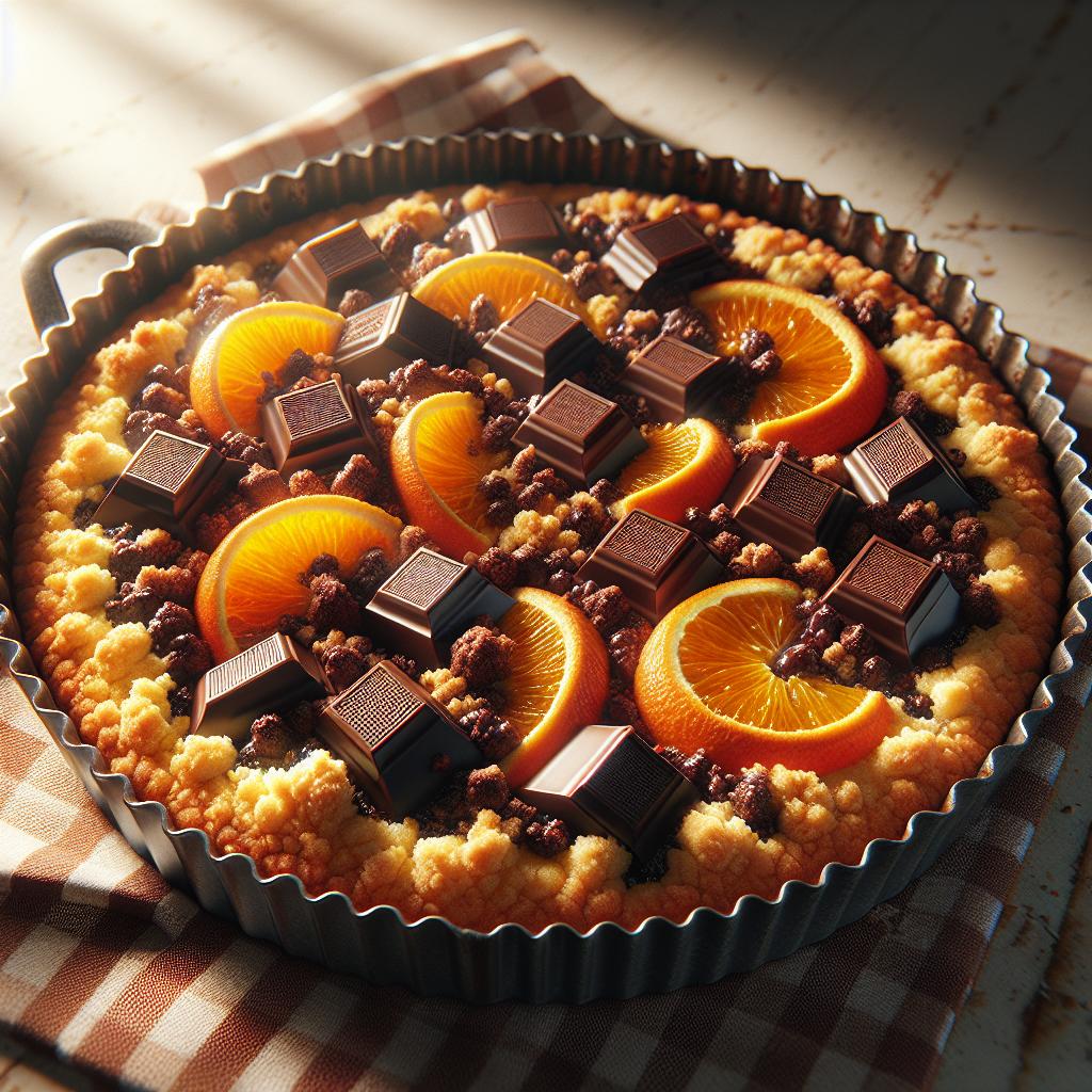 Desmenuzada de chocolate y naranja