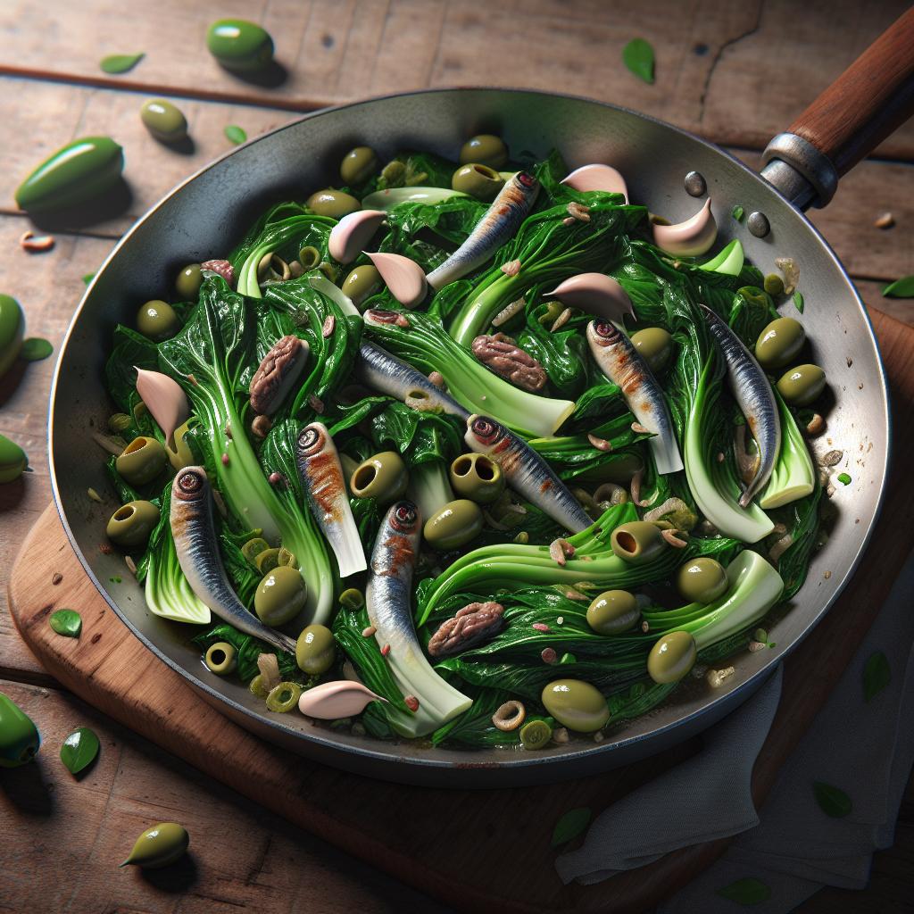 Escarola en sartén