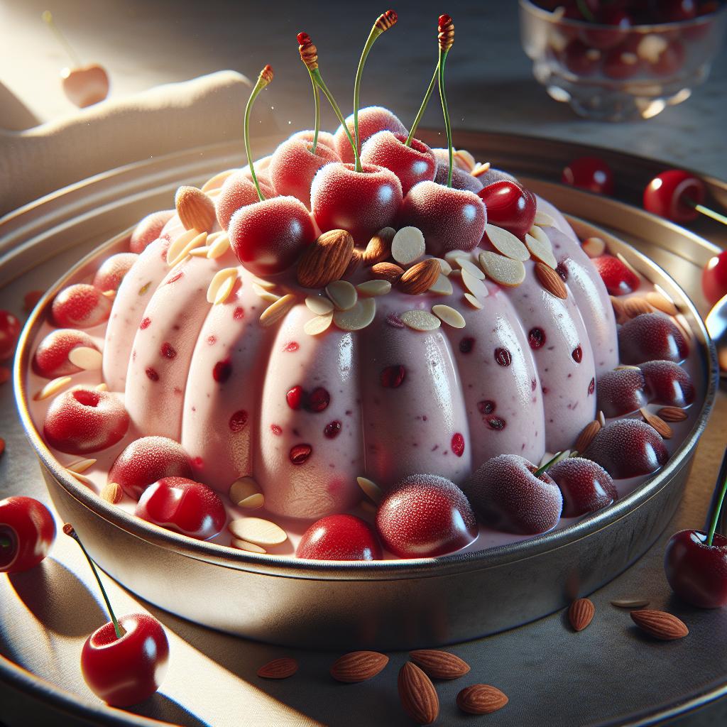 Semifreddo de cerezas y almendras