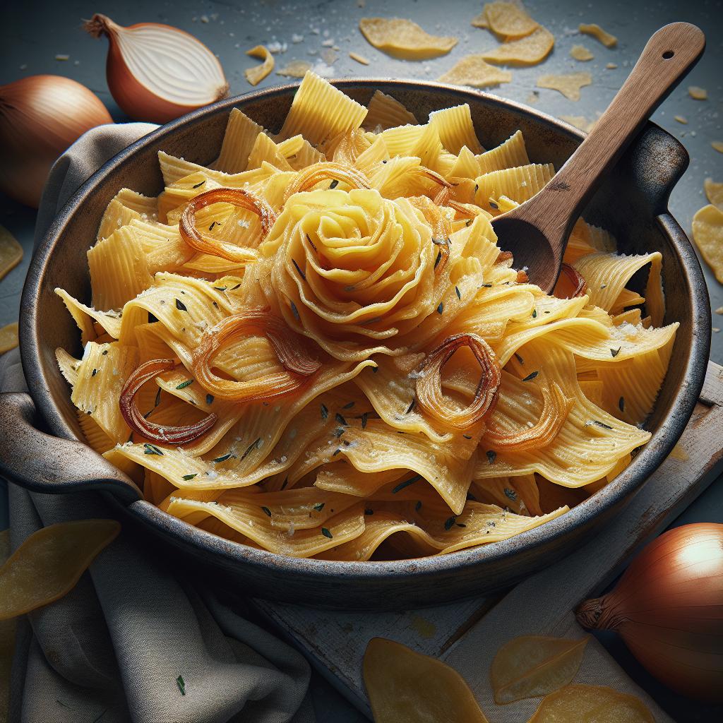 Hojaldre con patatas y cebollas