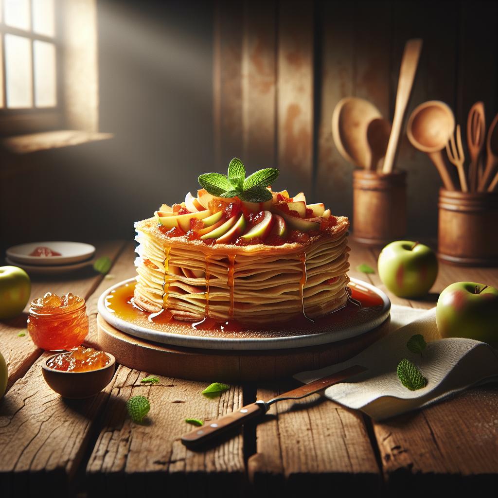 Hojaldre de manzanas y mermelada
