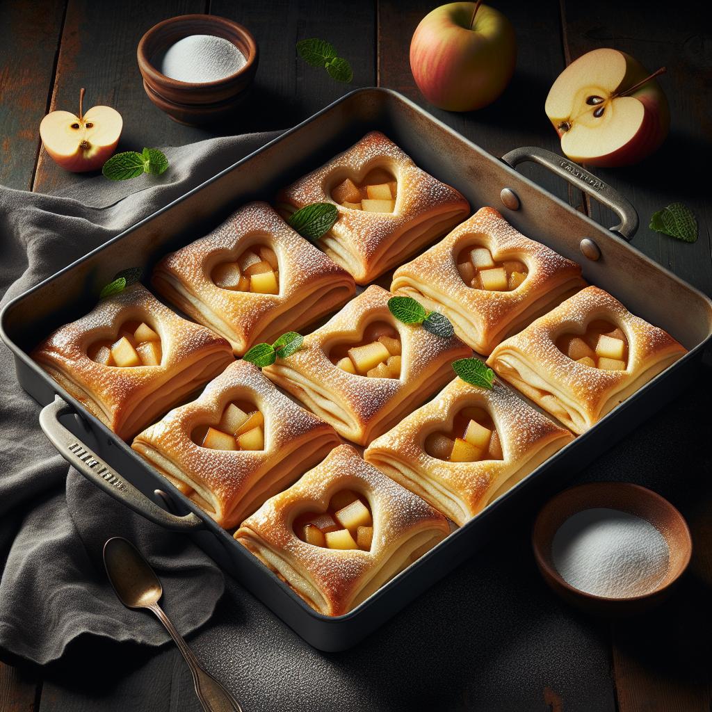 Hojaldres corazón de manzana