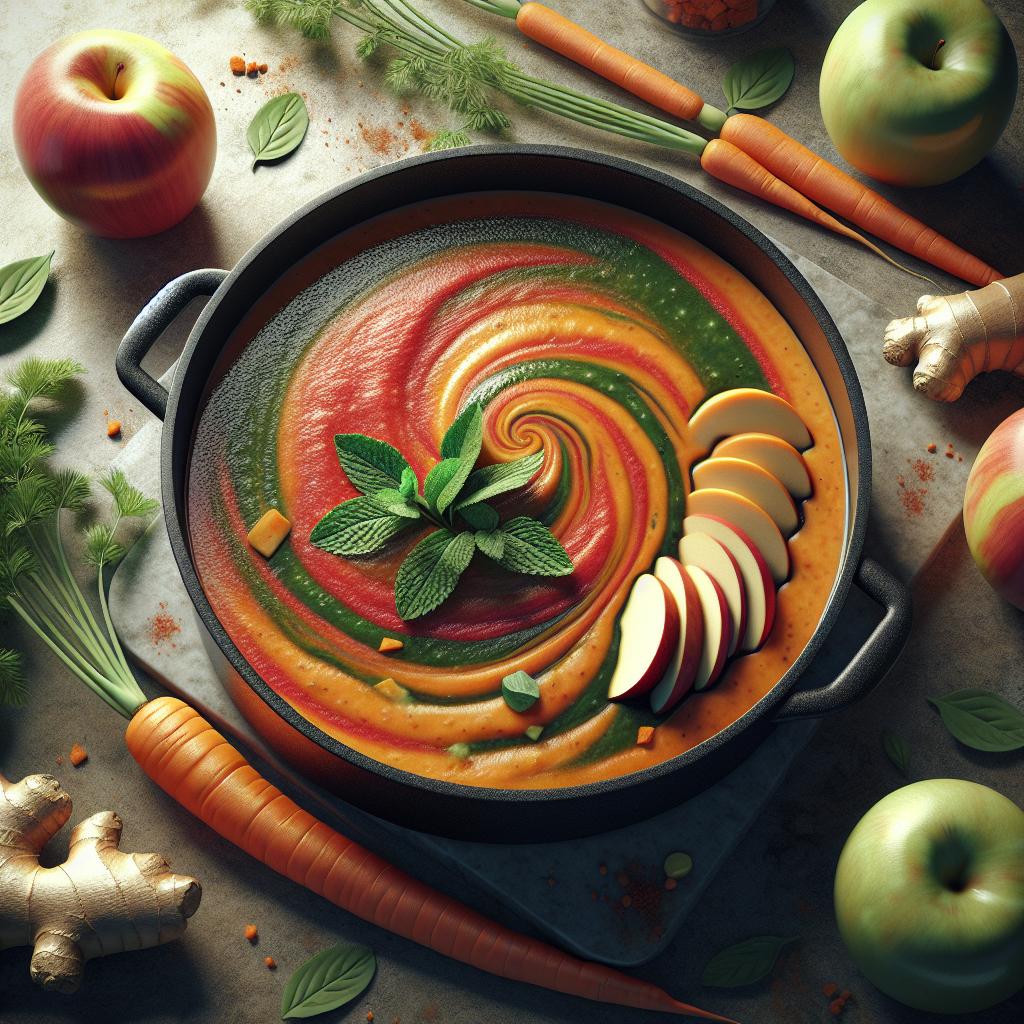 Batido de manzanas, zanahorias y jengibre