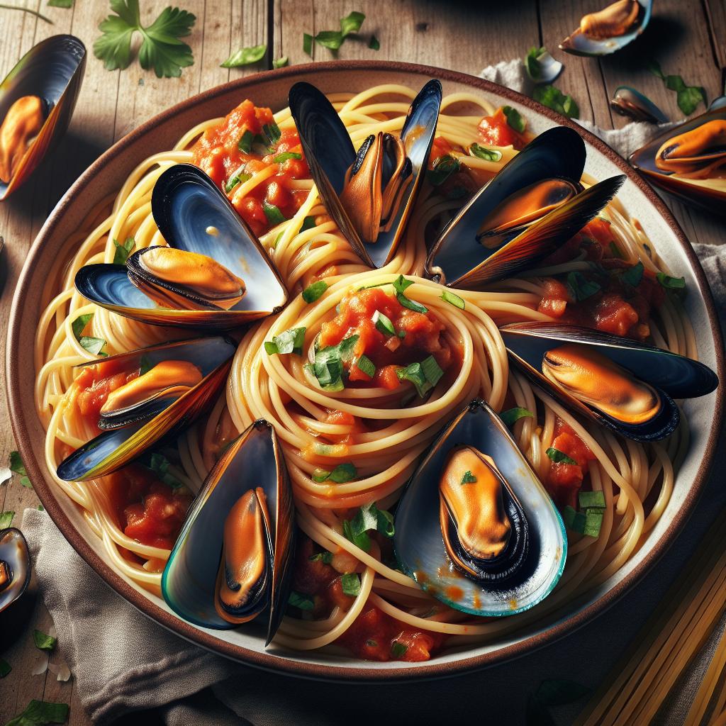 Spaghetti con mejillones