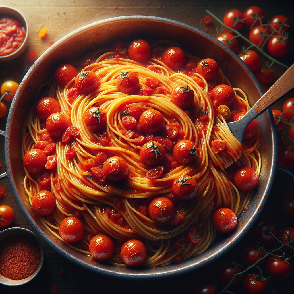Espaguetis con tomatitos