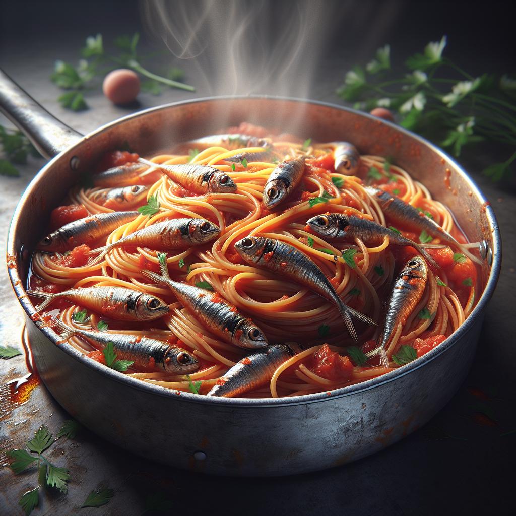 Spaghetti con triglie alla frantoiana