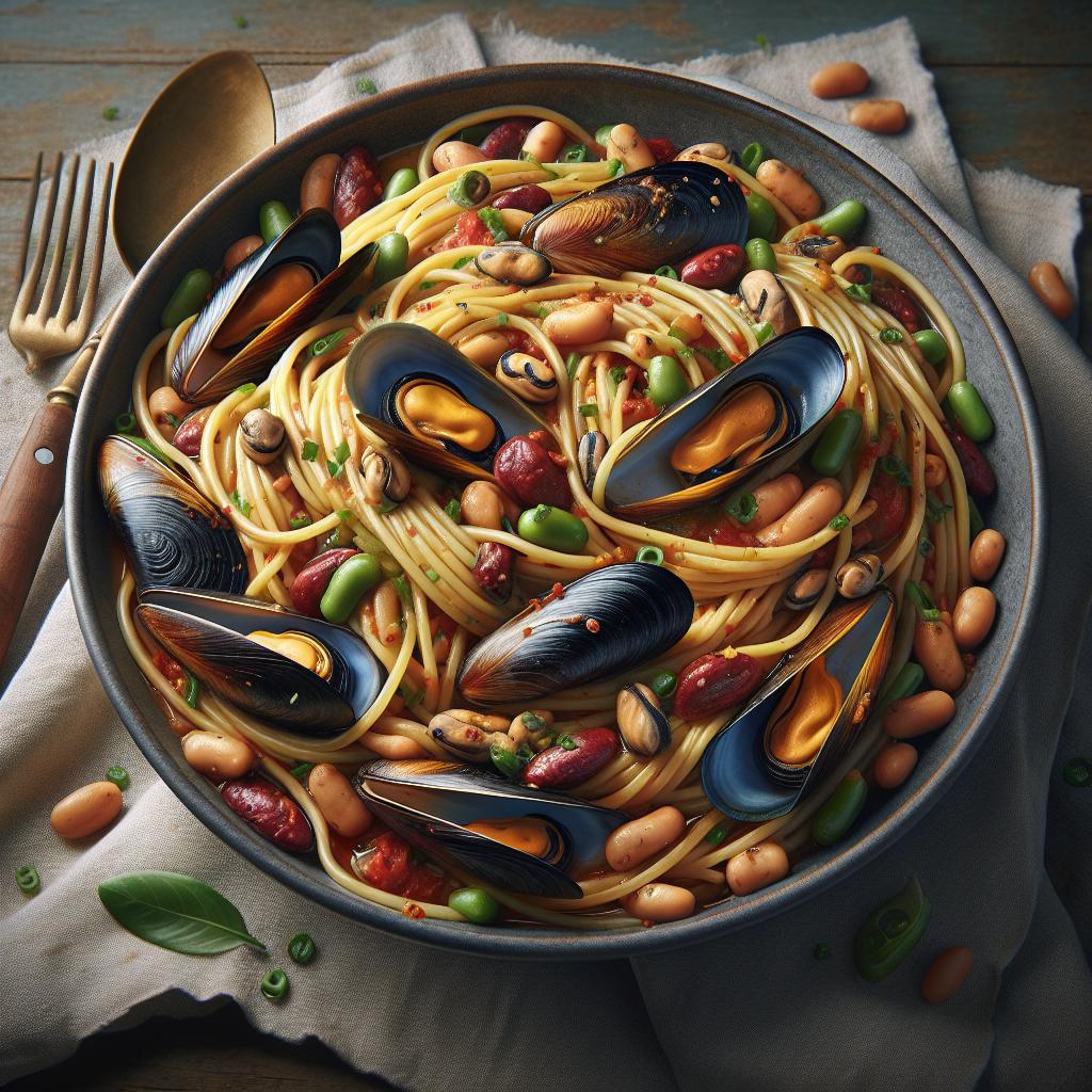 Spaghetti fagioli e cozze
